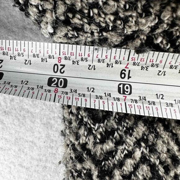 CALVIN KLEIN PeaCoat Women 12 Herringbone Jacket Black Wool Double Breasted - Picture 9 of 10